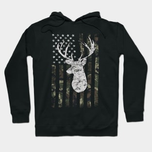 Buck Deer Hunting Camouflage Flag Hunter Hoodie